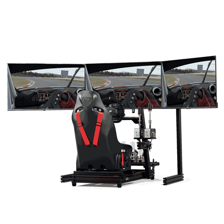 Next Level Racing Floor stand | ELITE Free Standing Triple Monitor Stand | Fully adjustable and customizable | 21-43 " | Black