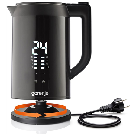 Gorenje Kettle | K17DWDII | Electric | 2200 W | 1.7 L | Stainless Steel | 360° rotational base | Black