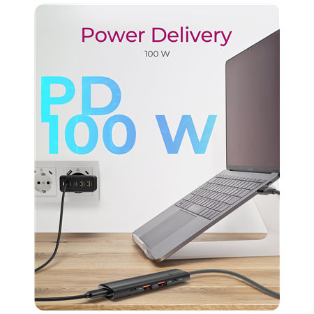 Raidsonic | 4-Port USB 3.2 Gen 2 Hub with Power Delivery | IB-HUB1437-CPD