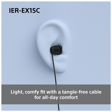 Sony Earbuds | IER‑EX15C | Wired | In-ear | Microphone | Black