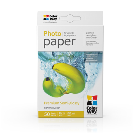 ColorWay Photo Paper, 50 sheets | Premium Semi-Glossy | 255 g/m² | 10x15