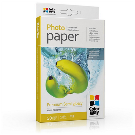 ColorWay Photo Paper, 50 sheets | Premium Semi-Glossy | 255 g/m² | 10x15