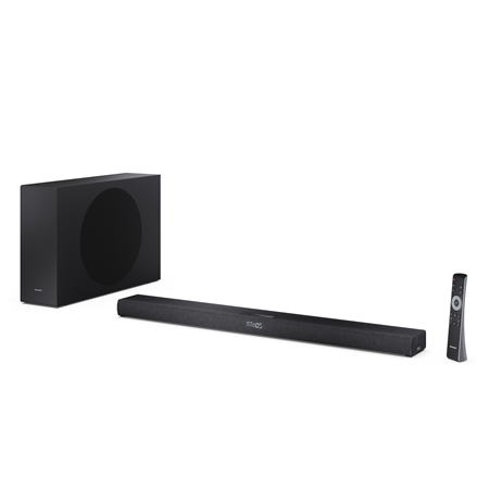 Sharp 2.1ch Ultra-slim Dolby Atmos/DTS Virtual: X Soundbar with Wireless Subwoofer | HT-SBW320 | 360 W | Bluetooth | Black | Wir
