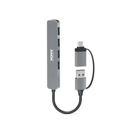 PORT CONNECT | Hub USB-C/USB-A vers 4 ports USB-A 3.0 5Gbps