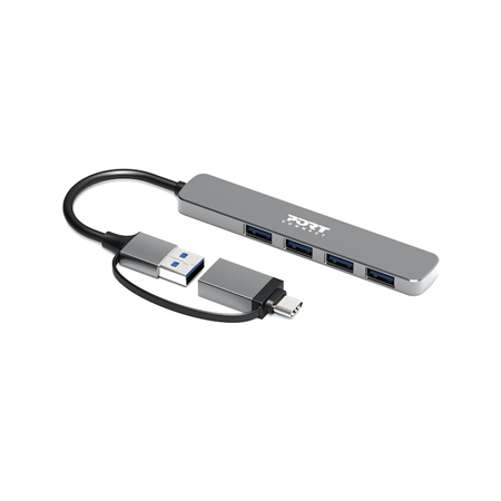 PORT CONNECT | Hub USB-C/USB-A vers 4 ports USB-A 3.0 5Gbps