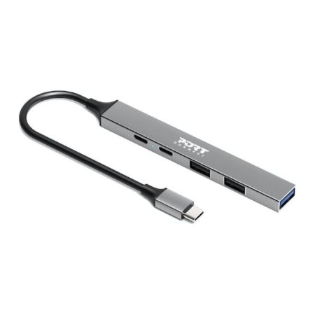 PORT CONNECT | USB-C Hub with 4 USB ports, 1X USB-C, 100W