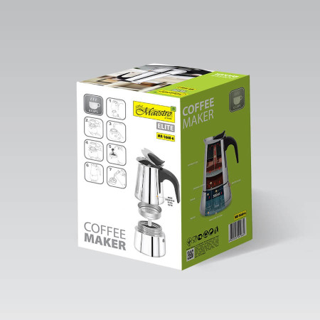 Maestro MR-1660 Mokos gaminimo indas 0,3 L Juoda, Nerūdijančiojo plieno