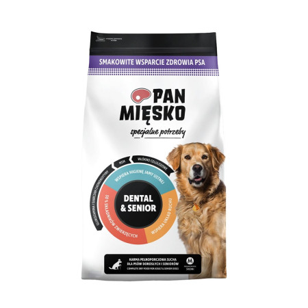 PAN MIĘSKO Specjalne potrzeby Dental & Senior Beef with turkey M - sausas maistas šunims - 50g