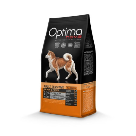 OPTIMANOVA Adult Sensitive Salmon & Potato - sausas maistas šunims - 12kg