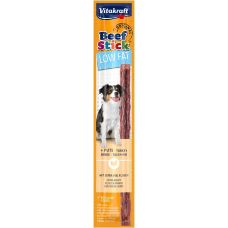 VITAKRAFT Beef Stick Low Fat Turkey - skanėstas šuniui - 12g