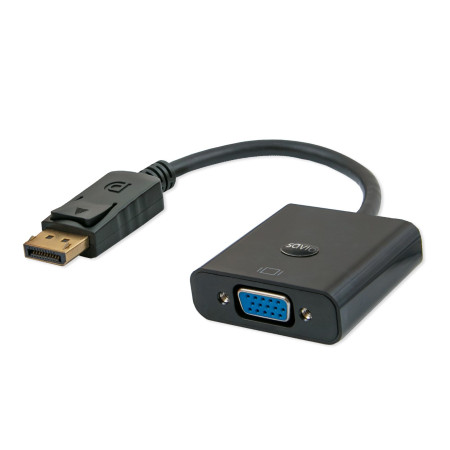 Savio CL-90 vaizdo kabelio adapteris 0,2 m DisplayPort VGA (D-Sub) Juoda