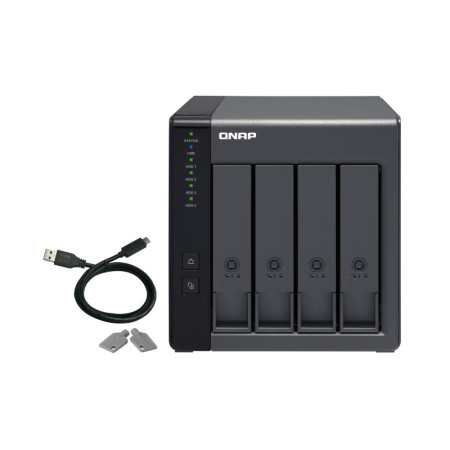 QNAP TR-004 HDD/SSD Aptvaras Juoda