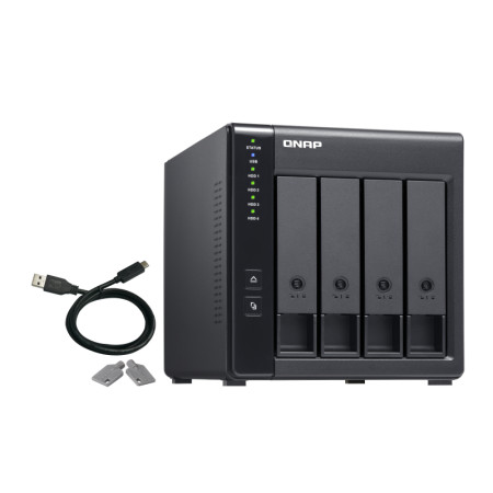 QNAP TR-004 HDD/SSD Aptvaras Juoda