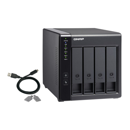 QNAP TR-004 HDD/SSD Aptvaras Juoda