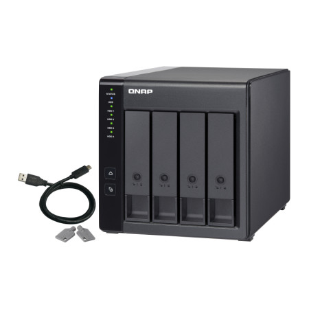 QNAP TR-004 HDD/SSD Aptvaras Juoda
