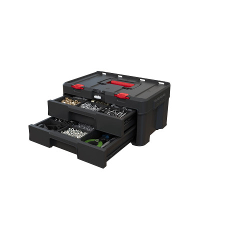 Įrankių dėžutė KETER Stack'N'Roll (17210832/253384) 2 stalčiai Juoda