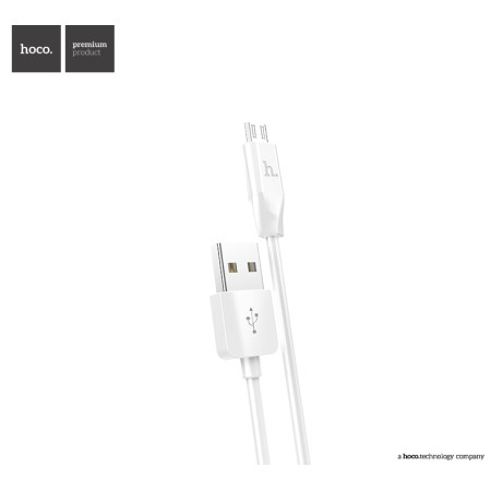 USB kabelis Hoco X1 microUSB 1.0m, baltas