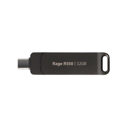 Flashdrive PATRIOT Rage R550 32GB 100 MB/S USB A+C Pasukamas dizainas (PE32GR550DSAD) Juoda