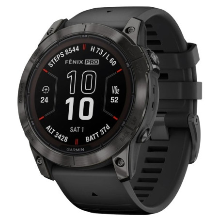 Garmin fēnix 7X Pro 3,56 cm (1.4") MIP 51 mm Skaitmeninis 280 x 280 pikseliai Lietimui jautrus ekranas Juoda „Wi-Fi“ GPS (palydo