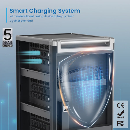 Ewent EW1701 nešiojamų įrenginių tvarkymo vežimėlis / spinta Nešiojamų įrenginių valdymo spinta Juoda, Pilka