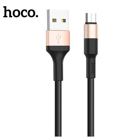 Hoco X26 microUSB USB kabelis 1.0m juodas-auksinis