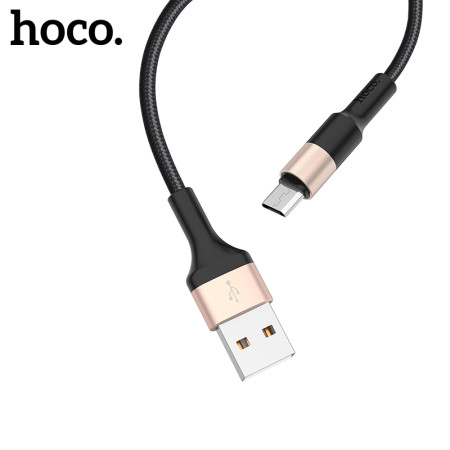 Hoco X26 microUSB USB kabelis 1.0m juodas-auksinis