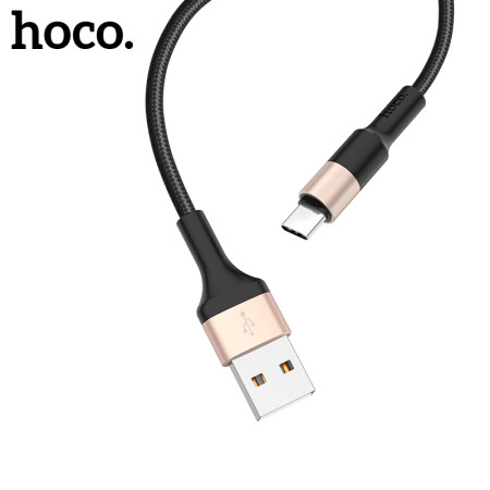 Hoco X26 Type-C USB kabelis 1.0m juodas-auksinis