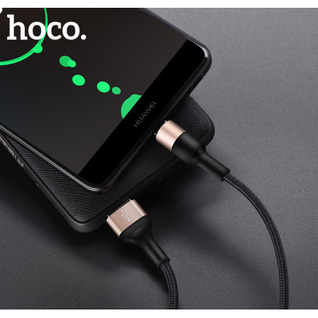 Hoco X26 Type-C USB kabelis 1.0m juodas-auksinis