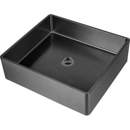 Nerūdijančio plieno plautuvė S4837HYB black 1.2 mm padedama ant stalviršio