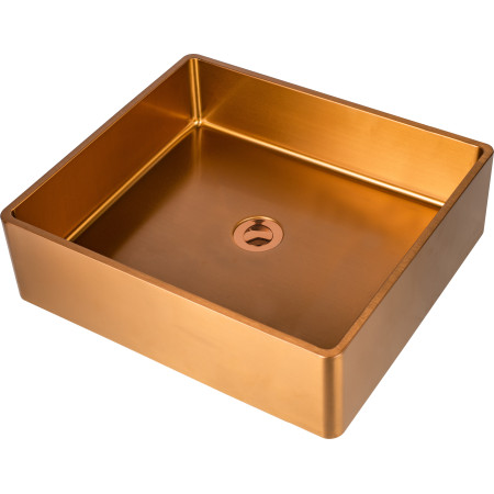 Nerūdijančio plieno plautuvė S4837HYB bronze 1.2 mm padedama ant stalviršio