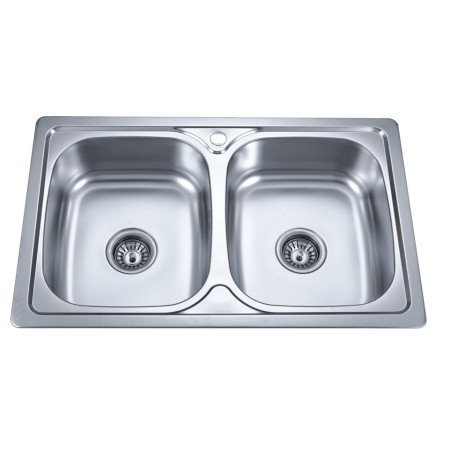 Nerūdijančio plieno plautuvė S8050PB dekor su sifonu