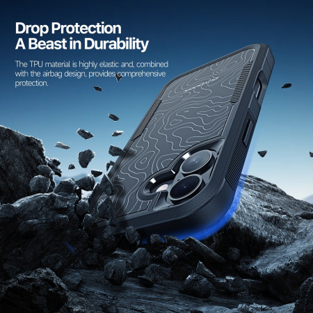 Dėklas Dux Ducis Shld Apple iPhone 17 juodas (Umbra Pattern)