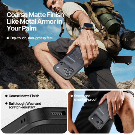 Dėklas Dux Ducis Shld Apple iPhone 17 Pro juodas (Triangle Pattern)