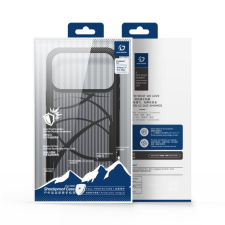 Dėklas Dux Ducis Shld Apple iPhone 17 Pro Max juodas (Triangle Pattern)