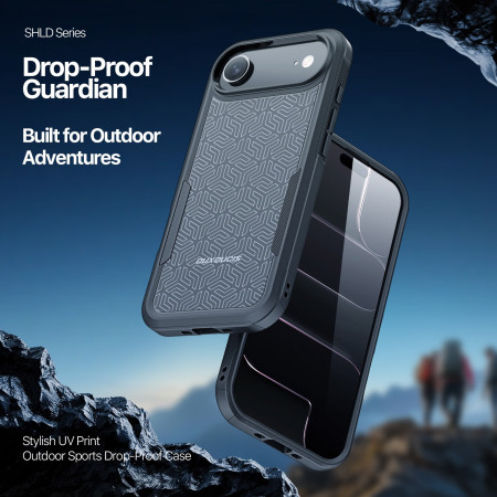 Dėklas Dux Ducis Shld Apple iPhone Air juodas (Triangle Pattern)