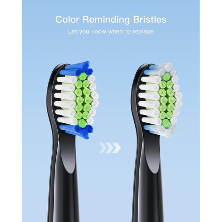 Elektrinių dantų šepetėlių antgaliai skirti Bitvae D2/E11 (4 vnt.) juodi