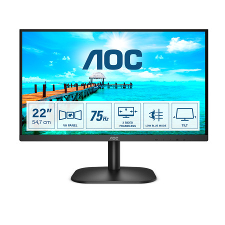 AOC B2 22B2H/EU kompiuterio monitorius 54,6 cm (21.5") 1920 x 1080 pikseliai „Full HD“ LED