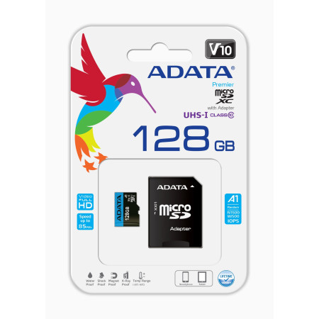 Atminties korta ADATA Premier 128GB su SD adapteriu