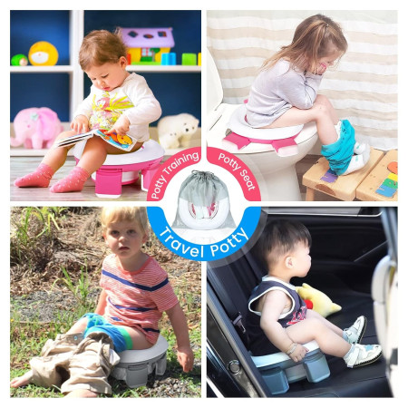 Kelioninis puodukas vaikams Reach Portable Potty 3in1 baltas/pilkas