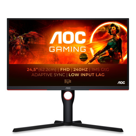 AOC G3 25G3ZM/BK kompiuterio monitorius 62,2 cm (24.5") Full HD Juoda, Raudona