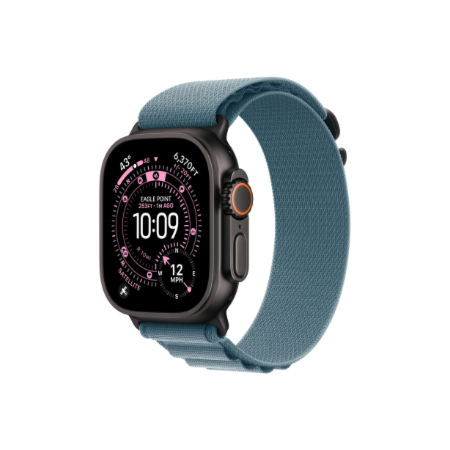 Apple 49mm Light Blue Alpine Loop - Medium - Black Titanium Finish | Apple