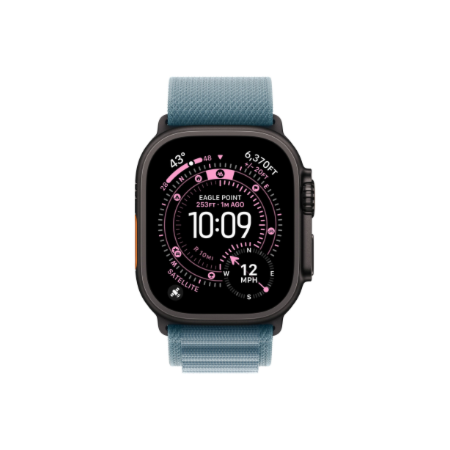 Apple 49mm Light Blue Alpine Loop - Medium - Black Titanium Finish | Apple