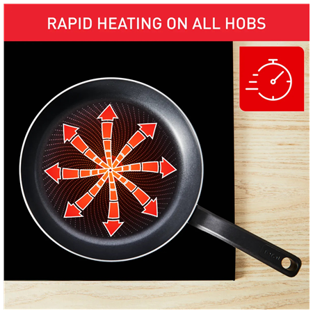 TEFAL Pan | H0560442 | Frying | Diameter 24 cm | Suitable for induction hob | Fixed handle | Black
