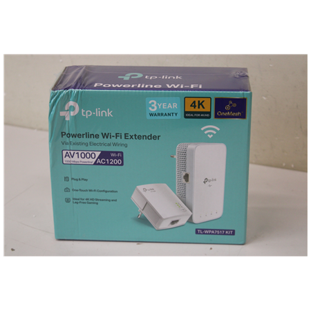 SALE OUT. TP-LINK Gigabit Powerline Kit | TL-WPA7517 | 10/100/1000 Mbit/s | Ethernet LAN (RJ-45) ports 1+1 | 802.11ac | 2GHz/5GH