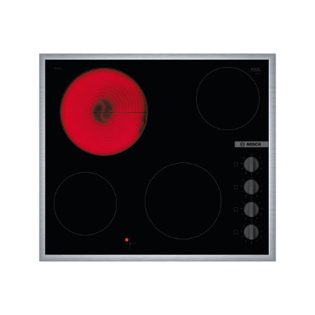 Bosch | Hob | PKE645CA2E | Vitroceramic | Number of burners/cooking zones 4 | Rotary knobs | Black