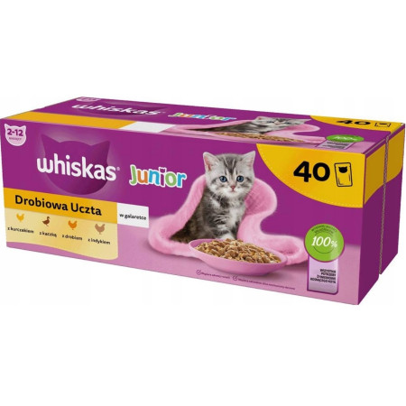 WHISKAS Drėgna Kačių Maistas Gal Junior - Vištiena - 40x85g
