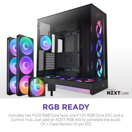 NZXT H9 Flow RGB+ (2025) korpusas juodas