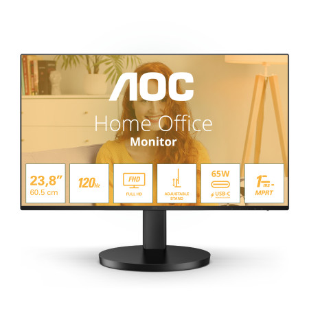 AOC B3 24B3CF2 kompiuterio monitorius 60,5 cm (23.8") Full HD LED Juoda