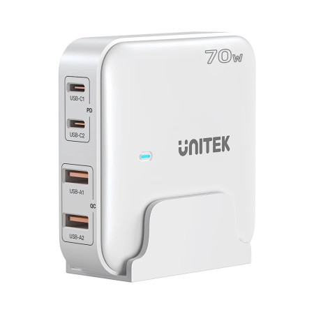 Unitek biuro greita įkroviklis GaN 70W, 2xUSB-A, 2xUSB-C