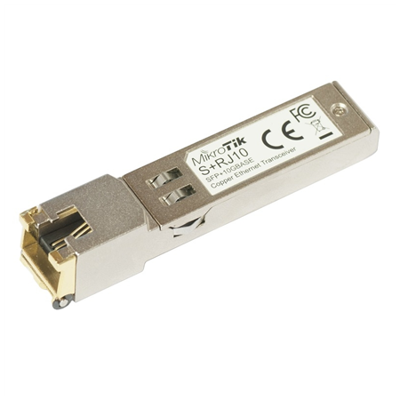 MikroTik | S+RJ10 | SFP+ | Copper | RJ-45 | 10/100/1000/10000 Mbit/s | Maximum transfer distance 200 m | -20 to +60C | COMPATIBL